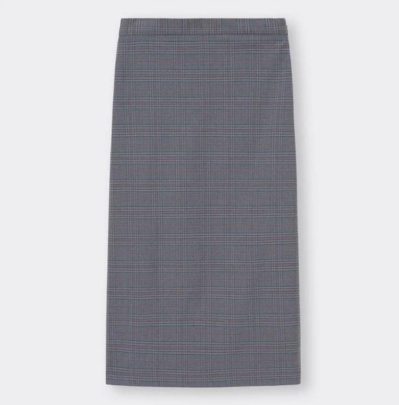 【GU】1000円オフなら買い!「細見え効果」も期待できる「チェックスカート」
