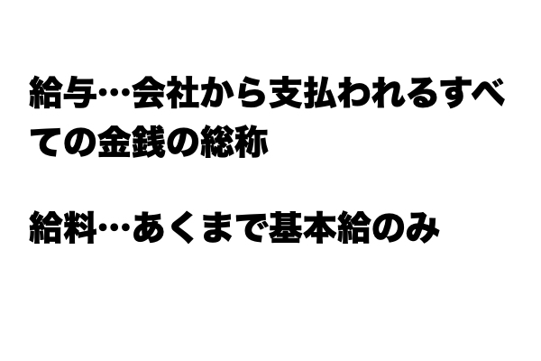 【レベル★★★】「給与」と「給料」の違い