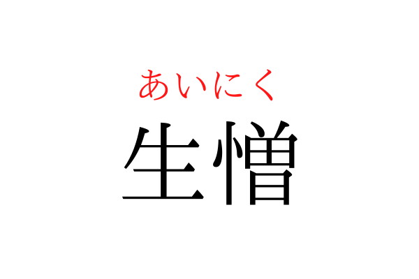 【意外と書けない】「あいにく」を漢字で書ける？