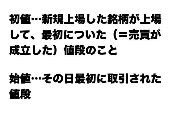 【違いわかる？】「初値」と「始値」