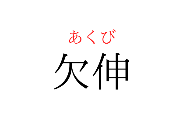 書けないと恥ずかしい！「あくび」を漢字で書ける？