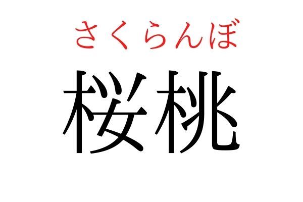 【読めたらすごい】「桜桃」何て読む？