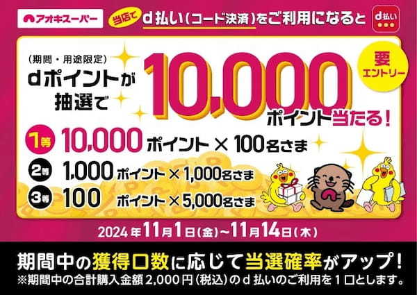 dポイント』が抽選で最大10,000ポイント当たる!期間限定!『d払い』キャンペーン【PR TIMES】 | fuelle