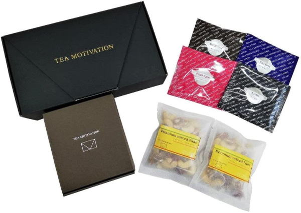 TEA MOTIVATION 紅茶4種アソートとプレミアムミックスナッツのギフトセットが発売中