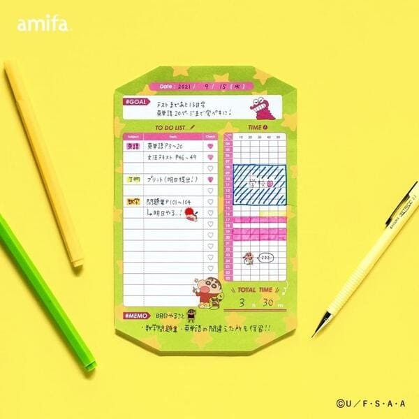 セリア×クレしん!ジップバッグに文具...どれもかわいいぞ~。