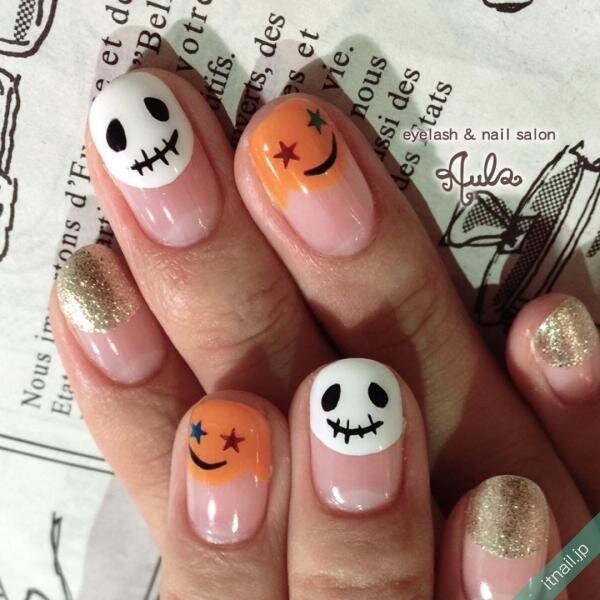 ハロウィンにおすすめのショートネイルデザイン 小さい爪に楽しさ満載!