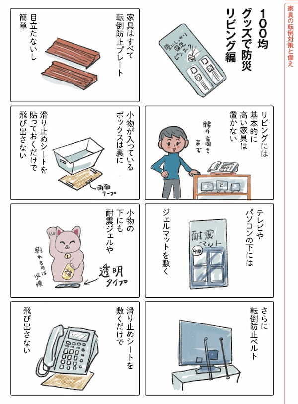 100均グッズで防災。地震の“部屋ぐちゃぐちゃ被害”を最少にするワザ