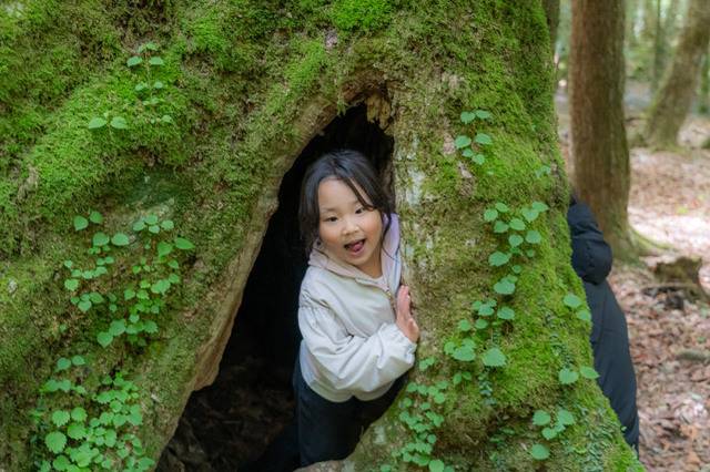 鬱蒼とした樹海と真っ暗な洞窟を探検！命が芽生え、時が育む自然には発見がいっぱいでした