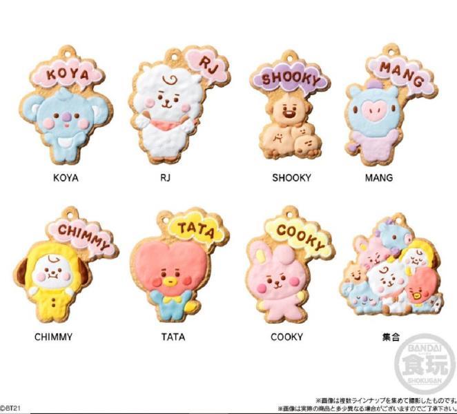 「BT21」のクッキー風チャーム付き商品が可愛すぎ!全15種類コンプしたい。