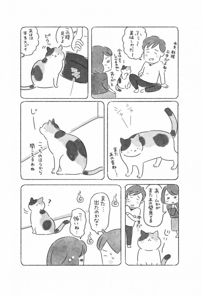 怖っ…猫が何もない所を見つめてる時にやっている“意外なこと”