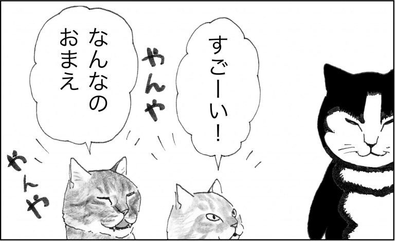 ＜猫漫画＞チンピラに殴られたおいさんを助けて！謎の”妖術猫”が登場／モンちゃんと私