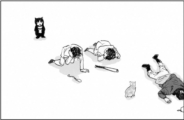 ＜猫漫画＞チンピラに殴られたおいさんを助けて！謎の”妖術猫”が登場／モンちゃんと私