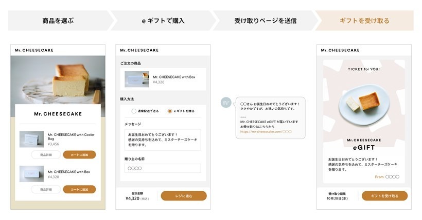 【Mr. CHEESECAKE】どこにいても想いは伝わる。⼤切な⼈に「おいしい時間」を贈り物で。オンラインで⼿軽にギフトを贈れる「Mr. CHEESECAKE eGIFT」を開始